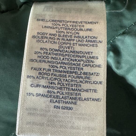 Land’s End Expedition Down Parka Winter Coat Hooded Womens Small Forest Green - Picture 11 of 14